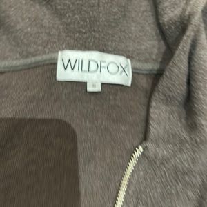 Brown light fleece full zip with sunshine design on back